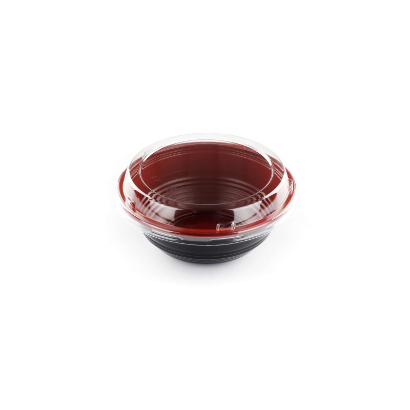 塑料圆碗红  Plastic Poké Bowl 16cm 700ml 300set HD-700